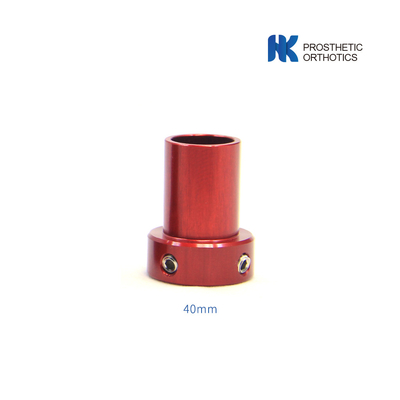 Adaptador de pilón corto de aluminio para prótesis pediátricas longitud 40 mm diámetro 22 mm