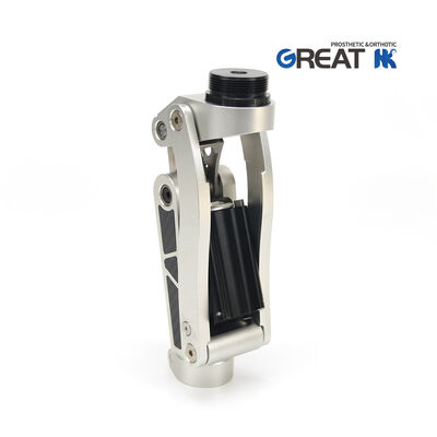 Rodilla protésica neumática con bloqueo geométrico y conector roscado M36